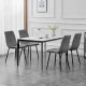Modernhome 4 velūra krēslu komplekts ēdamistabai un viesistabai, pelēks