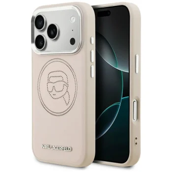 Karl Lagerfeld K Head Point Logo MagSafe vāciņš iPhone 17 Pro Max, rozā