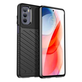 Thunder Case elastīgs vāciņš Motorola Moto G Stylus 2022 tālrunim, melns