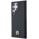 DKNY Samsung Galaxy S24 Ultra vāciņš Leather Monogram Metal Logo MagSafe, melns