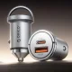 Orico MiniRing Pro 45W USB-A un USB-C auto lādētājs sudraba