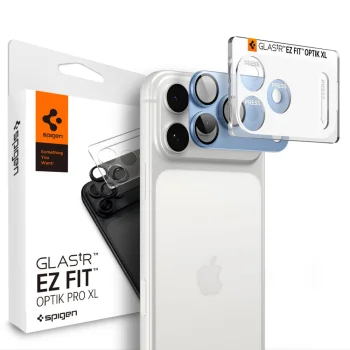 Spigen Optik Pro XL Glas.tR EZ Fit kameras aizsargstikls iPhone 18 Pro Max, gaiši zils