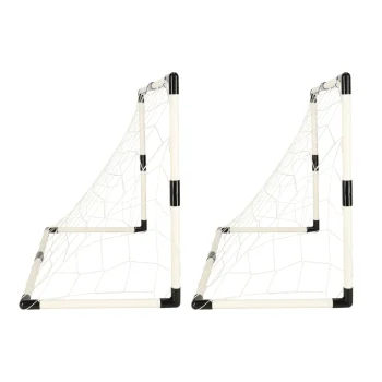 Bērnu futbola vārtu komplekts (2 gab.) ar bumbām un pumpi, 95x48x70 cm