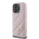 Karl Lagerfeld iPhone 16 Pro vāciņš Diagonal Quilted Script, rozā