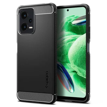 Xiaomi Redmi Note 12 5G / Poco X5 5G Spigen Rugged Armor Case Cover, Black | Telefona Maciņš Vāks Apvalks Bampers