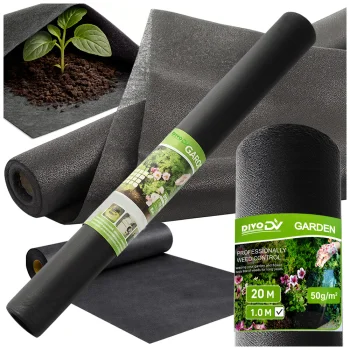 Biezs melns agroplēves segums pret nezālēm 50g/m² 1x20m