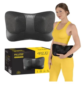 4FIZJO SHIATSU ULTRA+ Šiacu Masāžas Spilvens Ķermeņa Masieris ar Sildīšanas Funkciju, Melns | Heated Neck...
