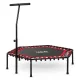 Neo-Sport Fitness Batuts ar Rokturi, 127 cm, Sešstūra, Sarkans