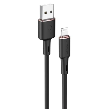 Acefast USB uz Lightning kabelis 1.2m, 2.4A, Melns