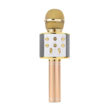 Vienkāršs zelta bezvadu karaoke mikrofons
