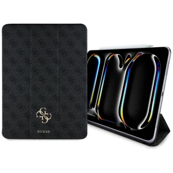 Guess Magnetic 4G Big Logo atverams vāciņš iPad Pro 13" 2024, melns