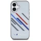 BMW Motosport IML Random Stripes vāciņš iPhone 16, pelēks