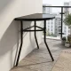 Pusapaļš stikla balkona galds MultiGarden SC-090-1, melns