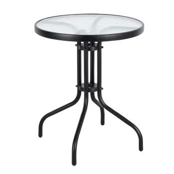 Dārza galds Multigarden, 60 cm, rūdīts stikls, melns