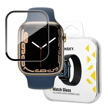 Wozinsky Watch Glass hibrīda aizsargstikls Apple Watch 7 / 8 / 9 45 mm ar melnu rāmi