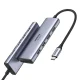 Ugreen 6-in-1 USB-C centrmezgls - 3x USB 3.2 / HDMI 4K 60Hz / SD / TF, pelēks