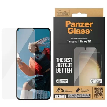 PanzerGlass Ultra-Wide Fit rūdīts stikls ar aplikatoru priekš Samsung Galaxy S24 | tempered glass with applicator for
