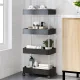Modernhome PJJKT0104 plastmasas vannas istabas plaukts ar 4 plauktiem un riteņiem, melns