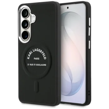 Karl Lagerfeld Embossed RSG Logo MagSafe vāciņš Samsung Galaxy S26+, melns