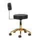 Kosmetologa taburete ar atzveltni Activeshop AM-304G, melna/zelta