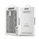 DKNY iPhone 14 vāciņš Leather Checkered Mono Pattern MagSafe, bēšs