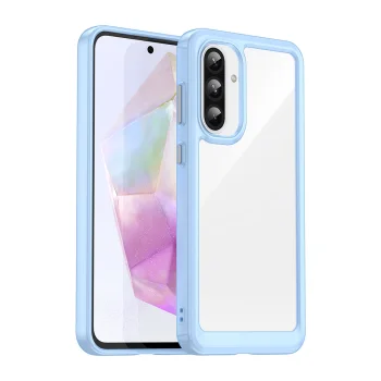 Outer Space vāciņš Samsung Galaxy A56 ar elastīgu rāmi, zils