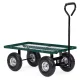 Dārza transporta rati ar atveramām malām, 200 kg, pumpējami riteņi, MultiGarden, zaļi