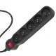 Maclean MCE183 Pagarinātājs ar 5 ligzdām un slēdzi, 1.4m, 2300W, Melns