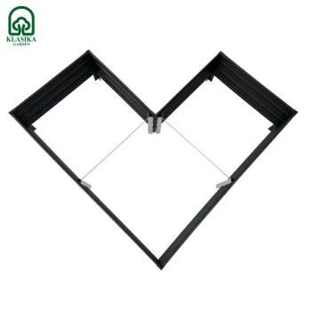 Paaugstinātā dārza dobe KLASIKA Woodlook L-forma, 146x146x30 cm, pelēka