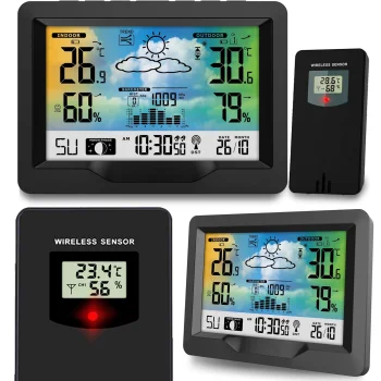 Berdsen BD-901 bezvadu meteoroloģiskā stacija, melna