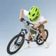 Rockbros TT-32004 Shark bērnu veloķivere ar noņemamu zoda aizsargu M (54-58) zaļa
