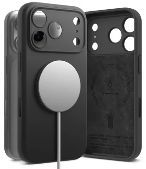Ringke Silicone MagSafe vāciņš iPhone 18 Pro telefonam, melns