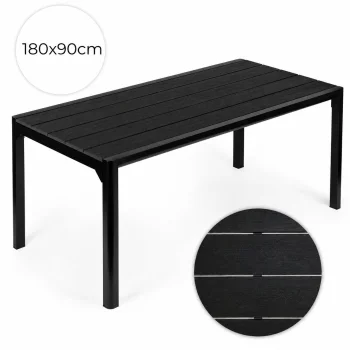 Dārza galds Multigarden, 180x90 cm, 8 personām, melns