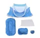 Pārnēsājama Saliekama Bērnu Gultiņa Spēļu Telts, Zila | Portable Foldable Baby Crib Play Tent