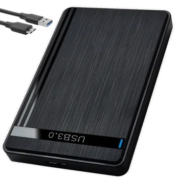 Ārējais cietā diska vāciņš 2.5'' HDD SSD SATA uz USB 3.0, melns