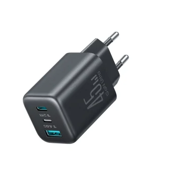 Sienas lādētājs Joyroom JR-TO1 GaN 45W, USB-C, Lightning, USB-A, melns