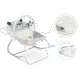 Ricokids 7328 bērnu šūpuļkrēsliņš ar vibrāciju, pelēks