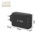 Tech-Protect NC240W-GaN 4 portu 240W tīkla lādētājs, Melns