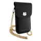 Hello Kitty Leather Metal Logo Chain pleca soma viedtālrunim, melna
