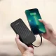 Ārējais akumulators Dudao K11 10000 mAh ar iebūvētiem kabeļiem, melns