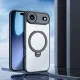 Dux Ducis Aimo Mag vāciņš iPhone 17 Air ar magnētisko gredzenu un statīvu, melns