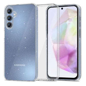 Tech-Protect Samsung Galaxy A35 5G vāciņš FlexAir, caurspīdīgs ar spīdumiem