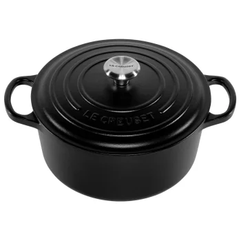 Čuguna katls Le Creuset Signature 22 cm 3.3 l, apaļš, melns