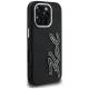 Karl Lagerfeld FW Grained Signature Logo iPhone 16 Pro vāciņš, melns