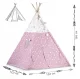 Nukido Bērnu Tipi Telts Vigvams ar Apgaismojumu, Rozā zvaigznes | Children Tent Tipi with Lights