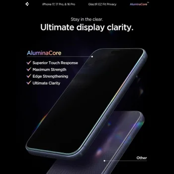 Spigen Glas.TR EZ Fit Privacy aizsargstikls iPhone 16 Pro (2 gab.)