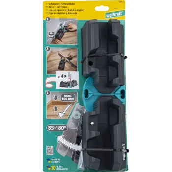 Wolfcraft leņķmērs un leņķzāģēšanas kaste grīdlīstēm līdz 100 mm