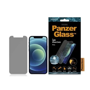 PanzerGlass Standard Super+ antibakteriāls privatizējošs rūdīts stikls priekš iPhone 12 mini | antibacterial...