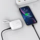 Dudao K32 ārējais akumulators 10000 mAh 22.5W ar iebūvētiem USB-C/Lightning kabeļiem, balts
