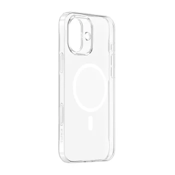Baseus iP16 TouchButton magnētiskais vāciņš iPhone 16, caurspīdīgs